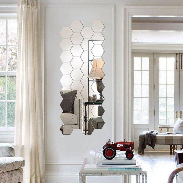 סט 12 מדבקות קיר מראה תלת מימד | ג'סטה שופ | Jesta Shop