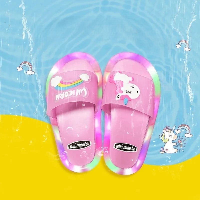 כפכפי חד קרן לילדות עם נורות לד | ג'סטה שופ | Jesta Shop