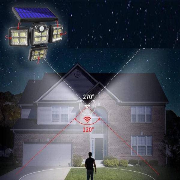 פרוז'קטור LED סולארי 4 ראשים עם חיישן תנועה | ג'סטה שופ | Jesta Shop