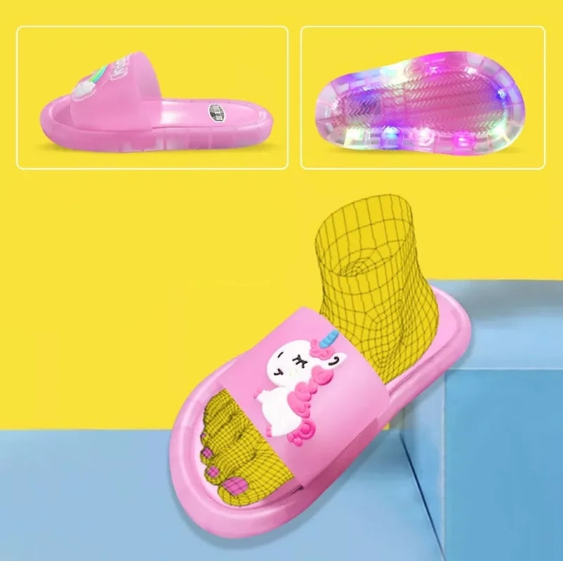 כפכפי חד קרן לילדות עם נורות לד | ג'סטה שופ | Jesta Shop