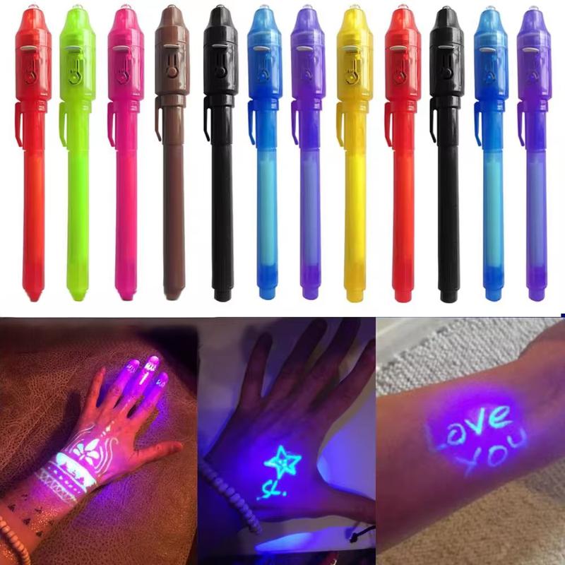 חבילת 12 עטי דיו בלתי נראה זוהר באור UV | ג'סטה שופ | Jesta Shop