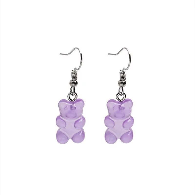 זוג עגילי דובונים אקריליים לילדות | ג'סטה שופ | Jesta Shop