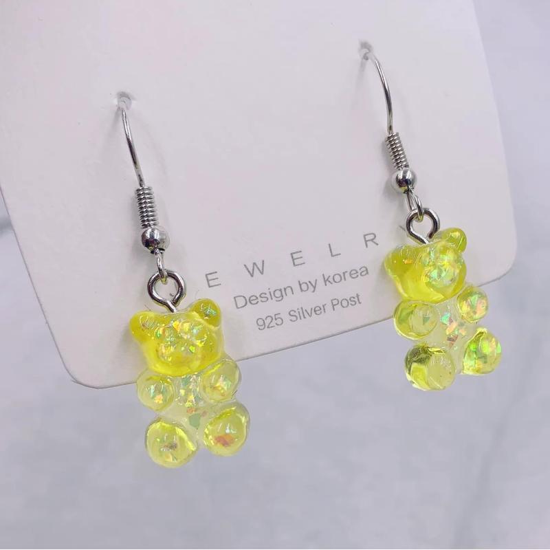 זוג עגילי דובונים אקריליים לילדות | ג'סטה שופ | Jesta Shop