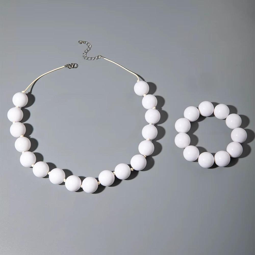 סט צמיד שרשרת חרוזי שרף לנשים | ג'סטה שופ | Jesta Shop