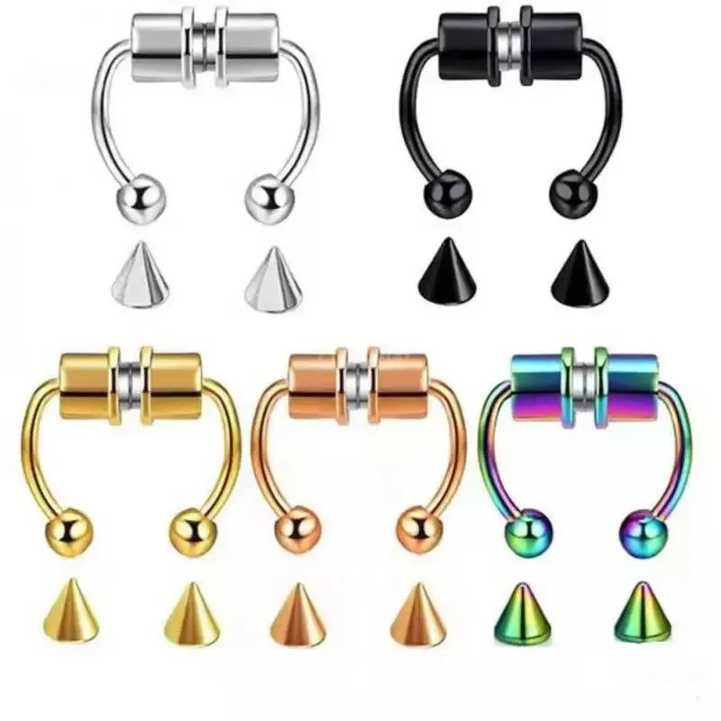5 יחידות עגילי פירסינג מגנטי לאף | ג'סטה שופ | Jesta Shop
