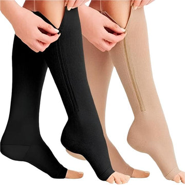 זוג גרבי לחץ גבוהות עם רוכסן לתמיכת הרגליים | ג'סטה שופ | Jesta Shop