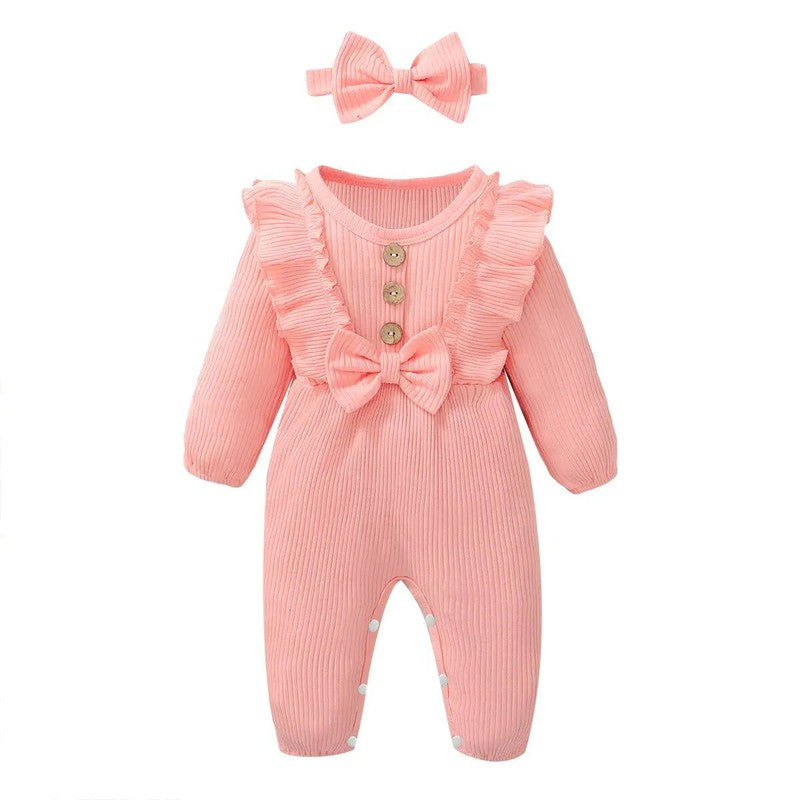 אוברול סרוג לתינוקות עם סרט ראש | ג'סטה שופ | Jesta Shop