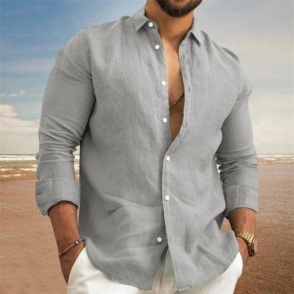 חולצת פשתן מכופתרת לגברים נושמת ונוחה | ג'סטה שופ | Jesta Shop