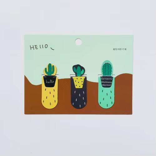 חבילת 3 סימניות מגנטיות לספר בעיצוב קקטוס | ג'סטה שופ | Jesta Shop