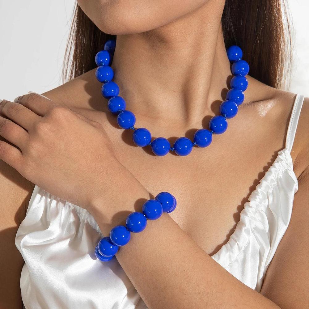 סט צמיד שרשרת חרוזי שרף לנשים | ג'סטה שופ | Jesta Shop