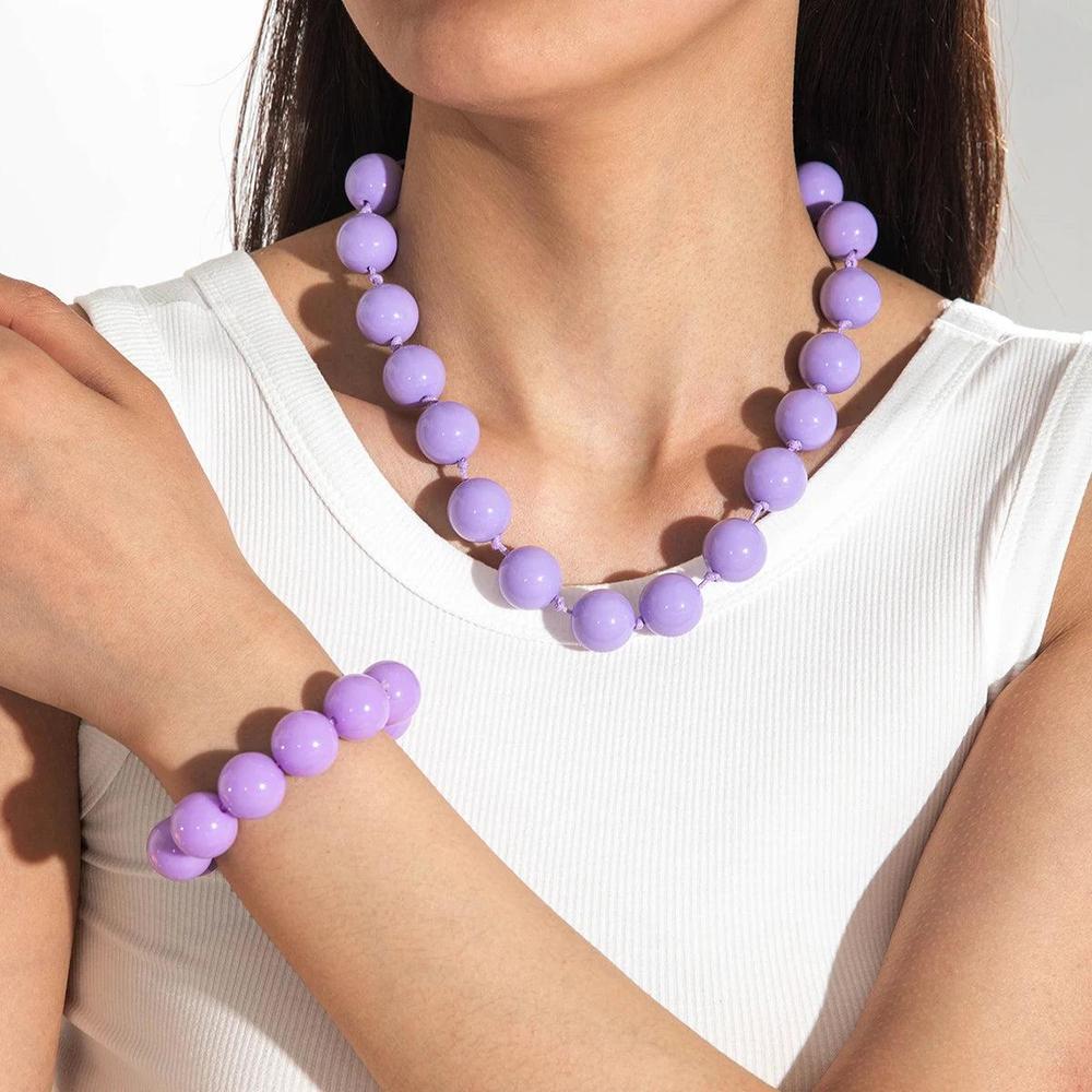 סט צמיד שרשרת חרוזי שרף לנשים | ג'סטה שופ | Jesta Shop