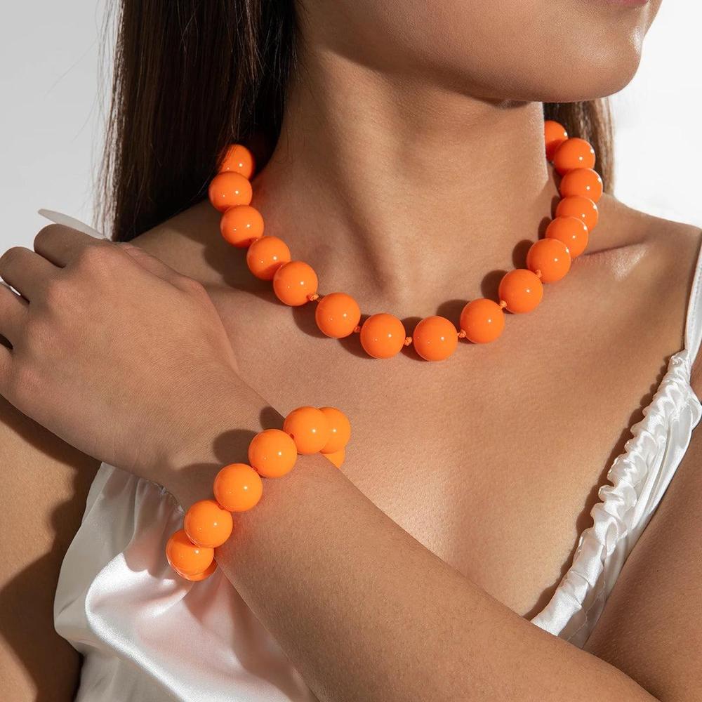 סט צמיד שרשרת חרוזי שרף לנשים | ג'סטה שופ | Jesta Shop