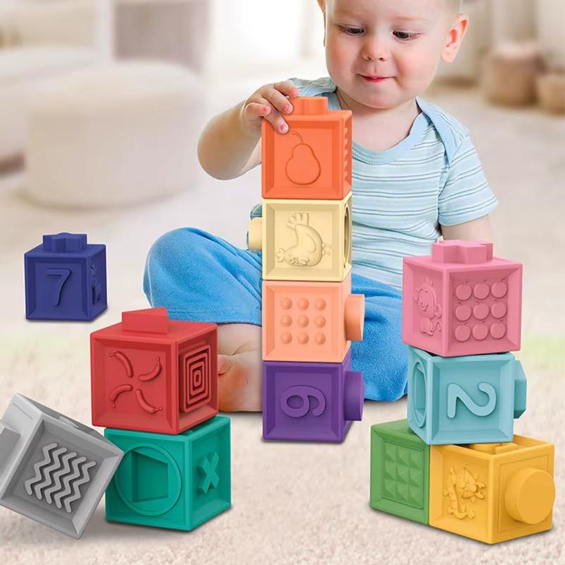 12 קוביות סיליקון חינוכיות רכות לתינוקות | ג'סטה שופ | Jesta Shop