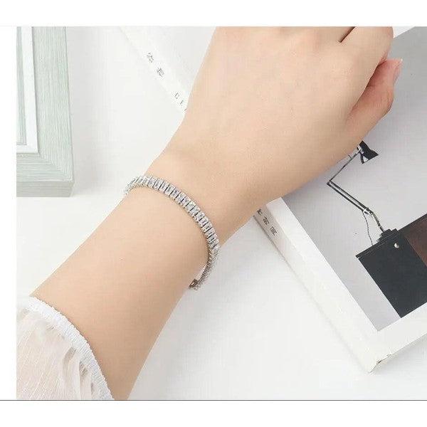 צמיד טניס כסף 925 לנשים משובץ זרקוני קריסטל | ג'סטה שופ | Jesta Shop