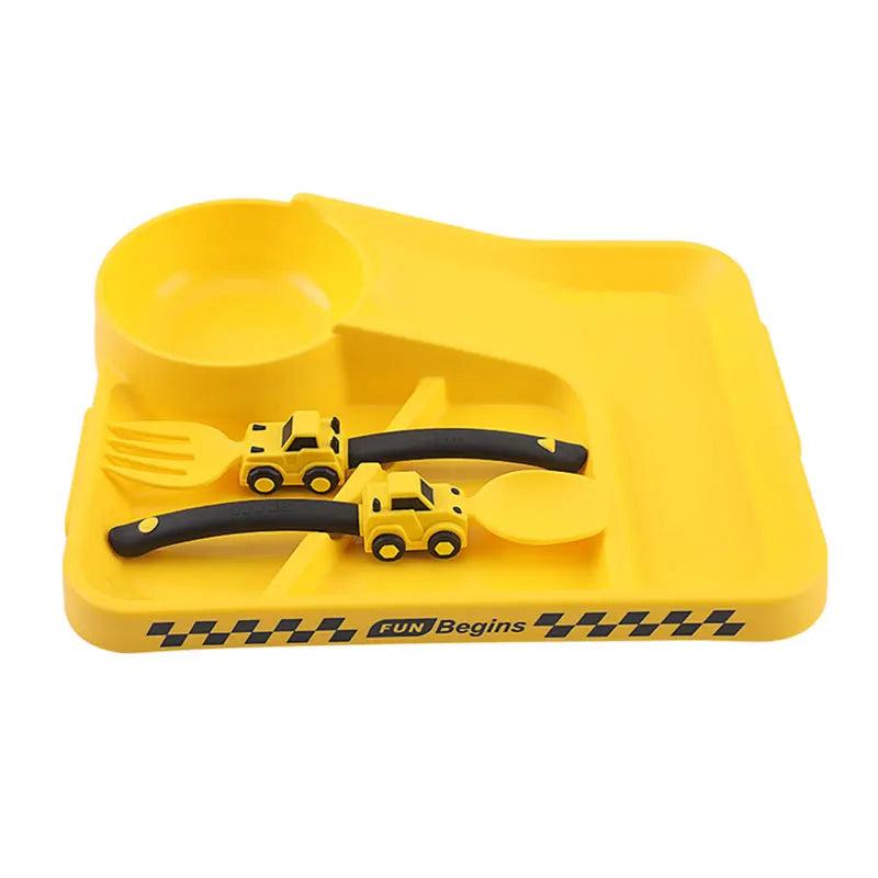 סט סכו"ם וצלחת לילדים בסגנון מסלול מרוצים | ג'סטה שופ | Jesta Shop