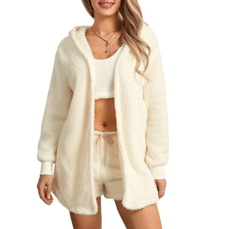 סט פיג'מת קטיפה רכה לנשים 3 חלקים | ג'סטה שופ | Jesta Shop