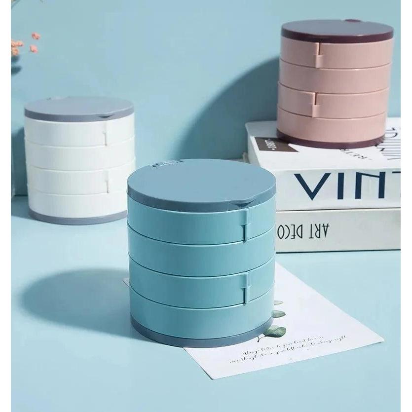 קופסת אחסון תכשיטים מסתובבת 4 קומות | ג'סטה שופ | Jesta Shop