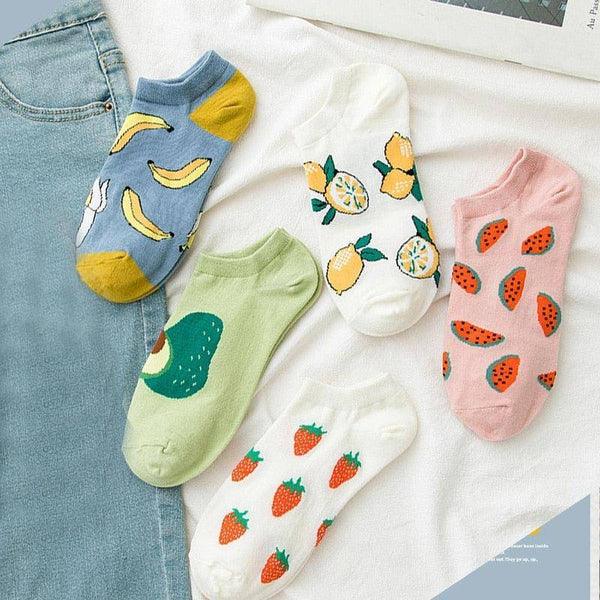 סט 5 זוגות גרביים מגניבות לנשים בסגנון פירות | ג'סטה שופ | JestaShop