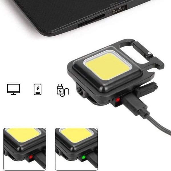 פנס LED עוצמתי נייד מחזיק מפתחות נטען USB | ג'סטה שופ | Jesta Shop