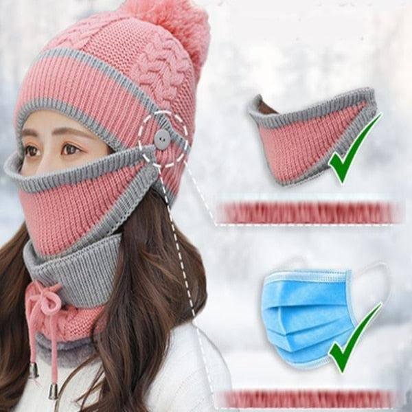 סט כובע צעיף ומסכה מושלם לחורף | ג'סטה שופ | Jesta Shop