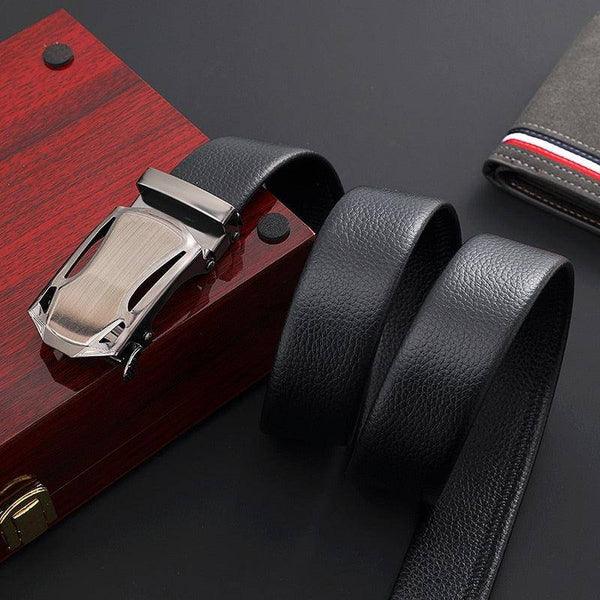 חגורת עור שחורה לגבר עם אבזם מתכת | ג'סטה שופ | Jesta Shop