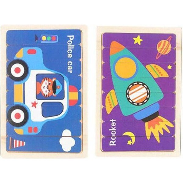 פאזל מקלות עץ דו צדדי לפיתוח המוטוריקה | ג'סטה שופ | Jesta Shop