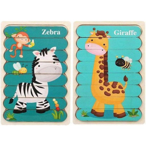 פאזל מקלות עץ דו צדדי לפיתוח המוטוריקה | ג'סטה שופ | Jesta Shop