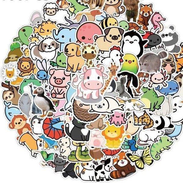 חבילת 100 מדבקות לילדים בעיצוב בעלי חיים | ג'סטה שופ | Jesta Shop