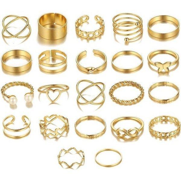 סט 22 טבעות נשים מעוצבות בסגנון קלאסי | ג'סטה שופ | Jesta Shop