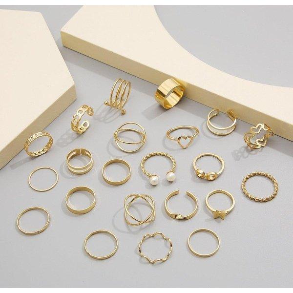 סט 22 טבעות נשים מעוצבות בסגנון קלאסי | ג'סטה שופ | Jesta Shop
