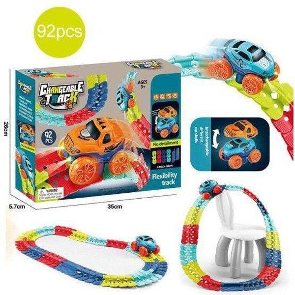 משחק הרכבה מסלול מכוניות מרוץ בשילוב תאורת LED | ג'סטה שופ | Jesta Shop