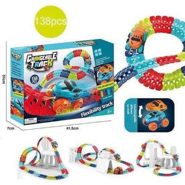 משחק הרכבה מסלול מכוניות מרוץ בשילוב תאורת LED | ג'סטה שופ | Jesta Shop