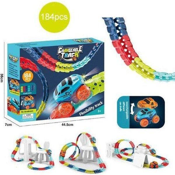 משחק הרכבה מסלול מכוניות מרוץ בשילוב תאורת LED | ג'סטה שופ | Jesta Shop