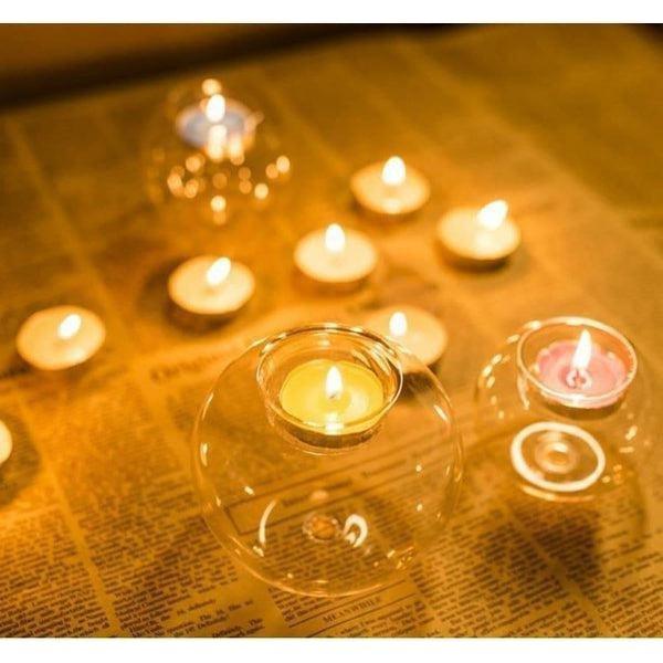 פמוט זכוכית מעוצב דקורטיבי לנרות | ג'סטה שופ | Jesta Shop