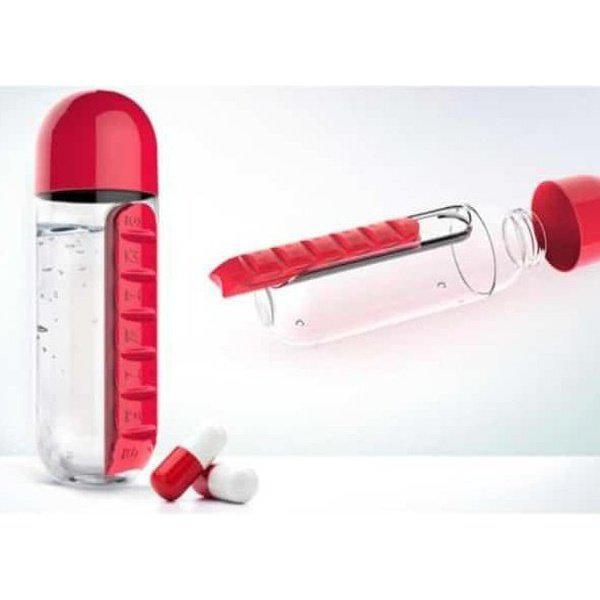 בקבוק שתייה משולב ארגונית לכדורים ולתרופות | ג'סטה שופ | Jesta Shop