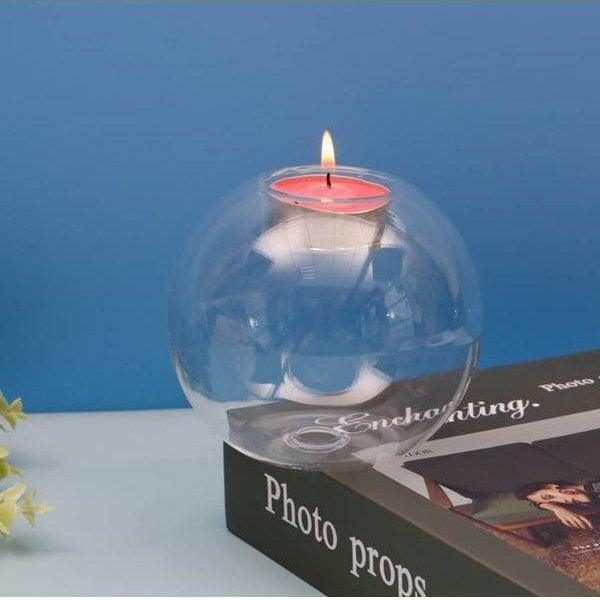 פמוט זכוכית מעוצב דקורטיבי לנרות | ג'סטה שופ | Jesta Shop