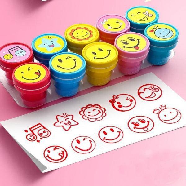 חבילת 10 חותמות צבע בצורות לילדים | ג'סטה שופ | JestaShop