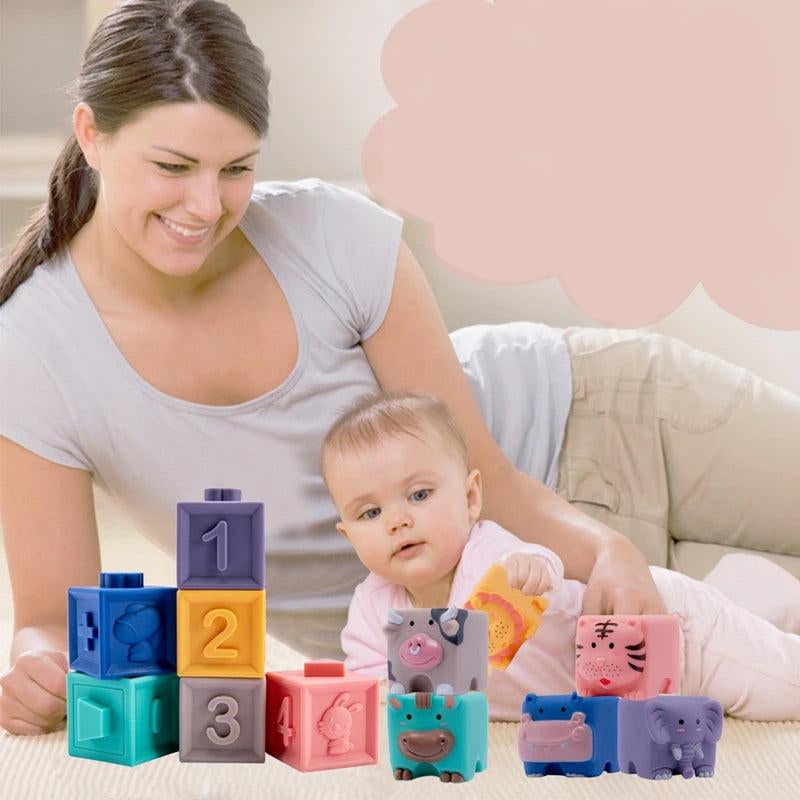 12 קוביות סיליקון חינוכיות רכות לתינוקות | ג'סטה שופ | Jesta Shop