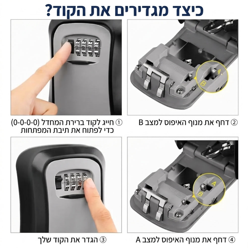 תיבת נעילה כספת מקודדת למפתחות | ג'סטה שופ | Jesta Shop