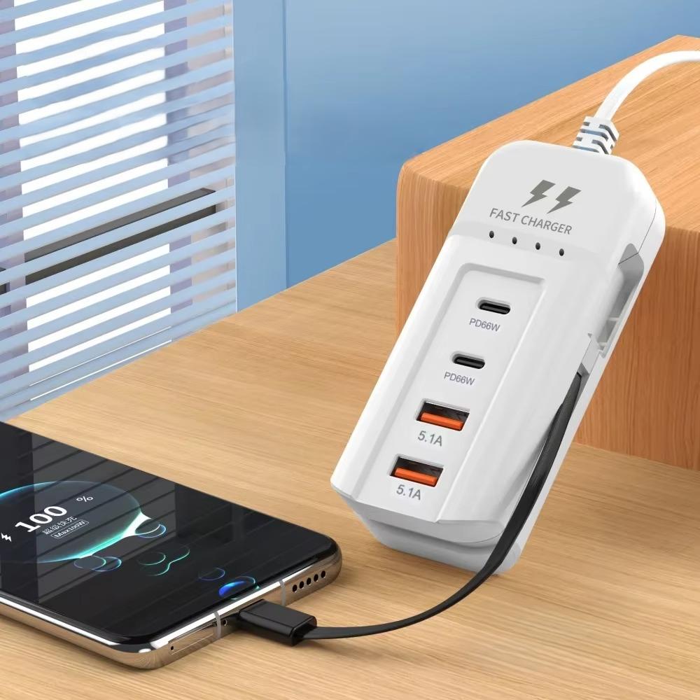 מטען קיר לטעינה מהירה עם 4 יציאות USB I- Type C | ג'סטה שופ | Jesta Shop