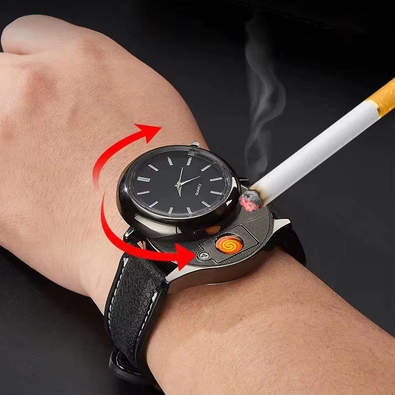 שעון יד עם מצית חשמלית מובנית נטענת | ג'סטה שופ | Jesta Shop