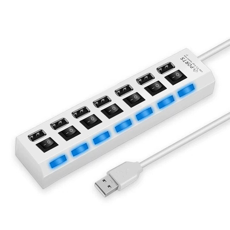 מפצל מרכזיה USB מהיר 7 יציאות עם מפסקים | ג'סטה שופ | Jesta Shop