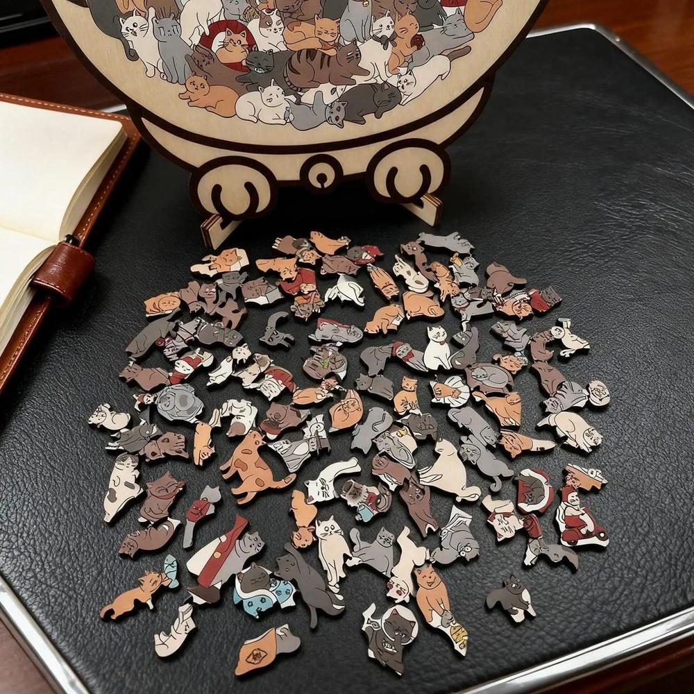 פאזל עץ 135 חלקים בצורת חתול | ג'סטה שופ | Jesta Shop