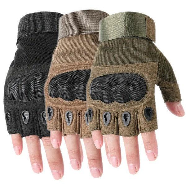 זוג כפפות טקטיות חצי אצבע נוחות במיוחד בסגנון צבאי | ג'סטה שופ | JestaShop