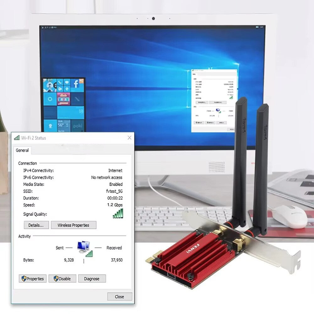 כרטיס רשת אלחוטי פנימי 2400Mbps | ג'סטה שופ | Jesta Shop