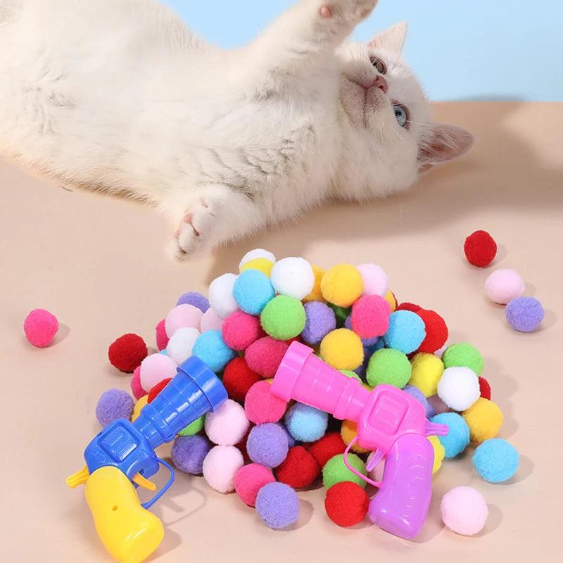 ערכת אקדח צעצוע וכדורי קטיפה לחתולים | ג'סטה שופ | Jesta Shop