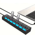 מפצל מרכזיה USB מהיר 7 יציאות עם מפסקים | ג'סטה שופ | Jesta Shop