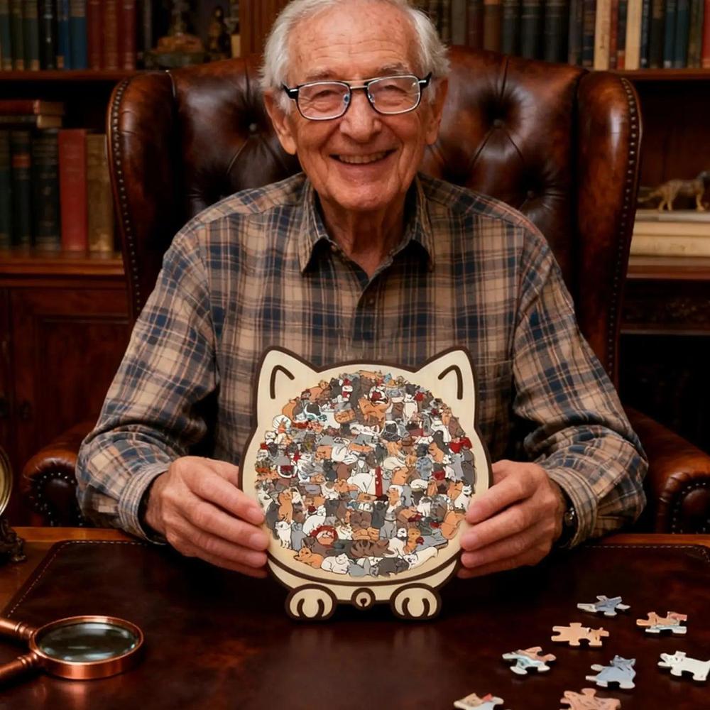 פאזל עץ 135 חלקים בצורת חתול | ג'סטה שופ | Jesta Shop