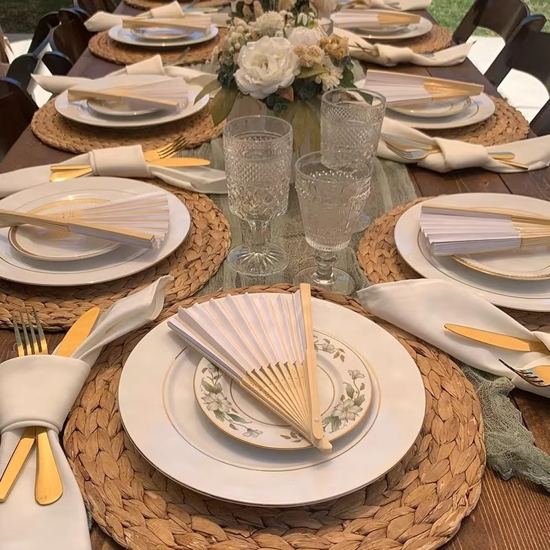 חבילת 10 מניפות עץ יוקרתיות איכותיות | ג'סטה שופ | Jesta Shop