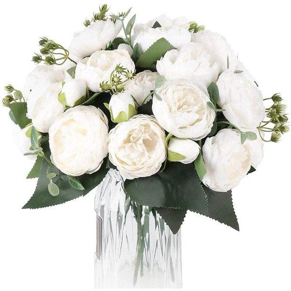 זר פרחים ורדים מלאכותיים בצבע לבן | ג'סטה שופ | JestaShop